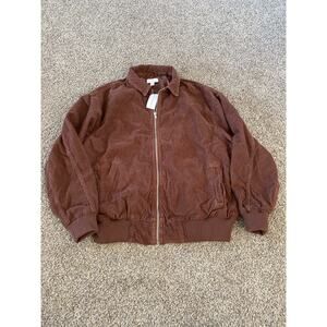 Topshop Biker Jacket Size Medium Real Soft Zipper Casual Brown